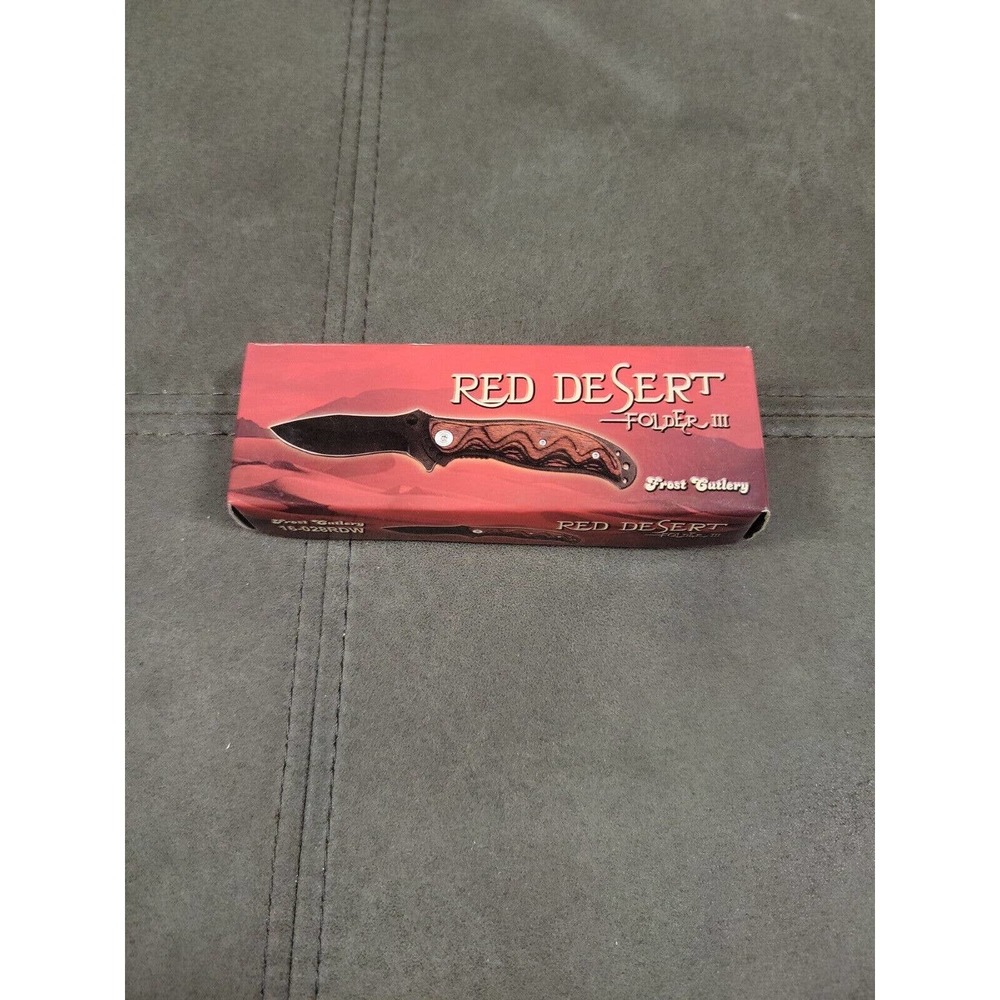 Frost Cutlery 16-028RDW Red Desert III Black/Silver Stainless Steel 8" Pkt knife
